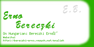 erno bereczki business card